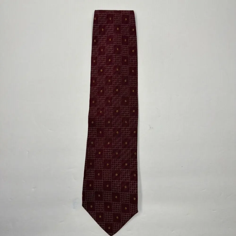 Giorgio Armani Cravatte Silk Tie Maroon Designer Necktie Italy Vintage Y2k Gift
